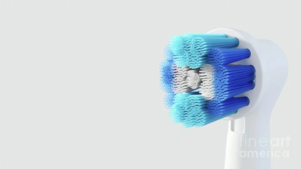 An electric toothbrush, designed for optimal reach and cleaning.