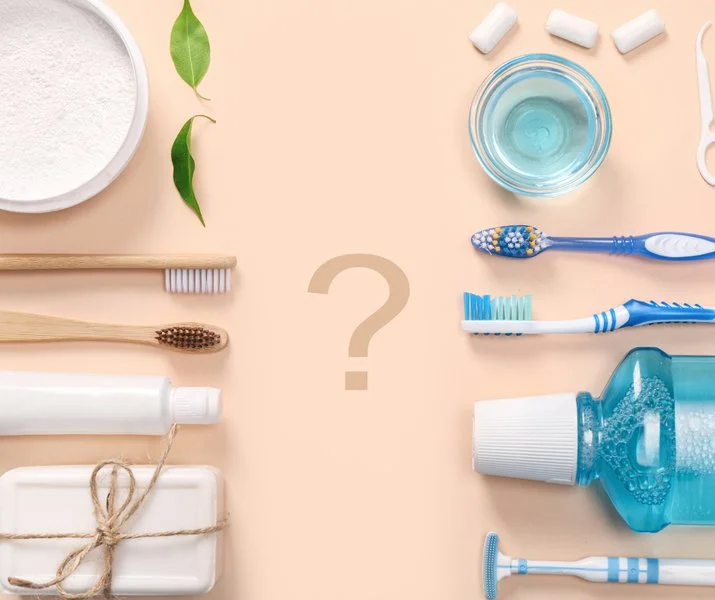 Natural vs. commercial dental products.